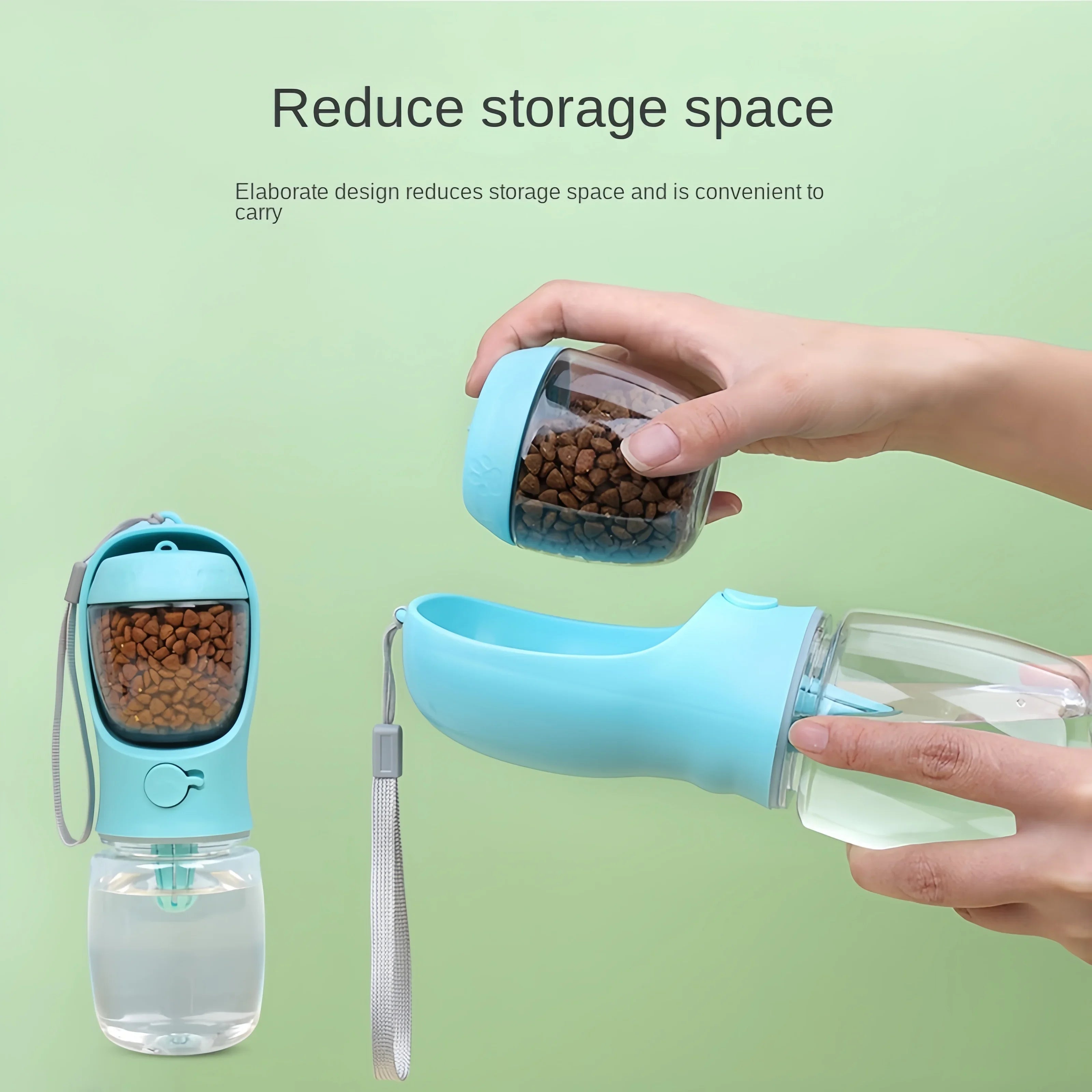 Travel Pet Water Cup Bottle with Food Dispenser