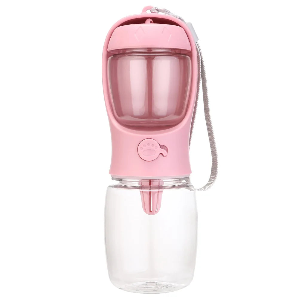 Travel Pet Water Cup Bottle with Food Dispenser