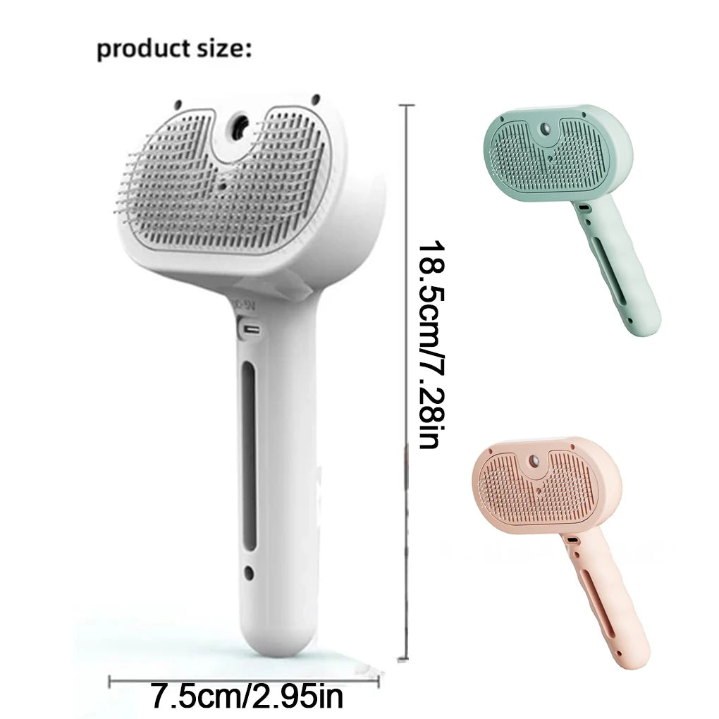 3in1 Pet Steam Spray Grooming Brush