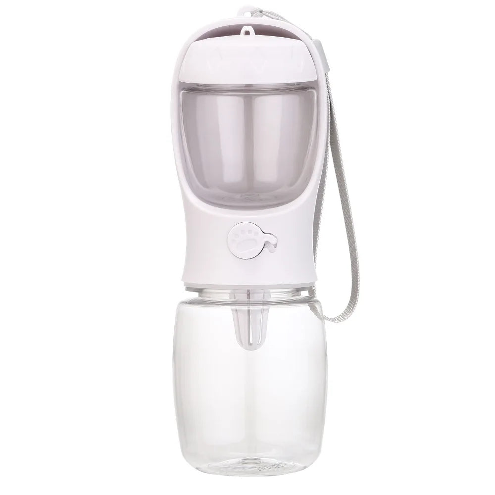 Travel Pet Water Cup Bottle with Food Dispenser